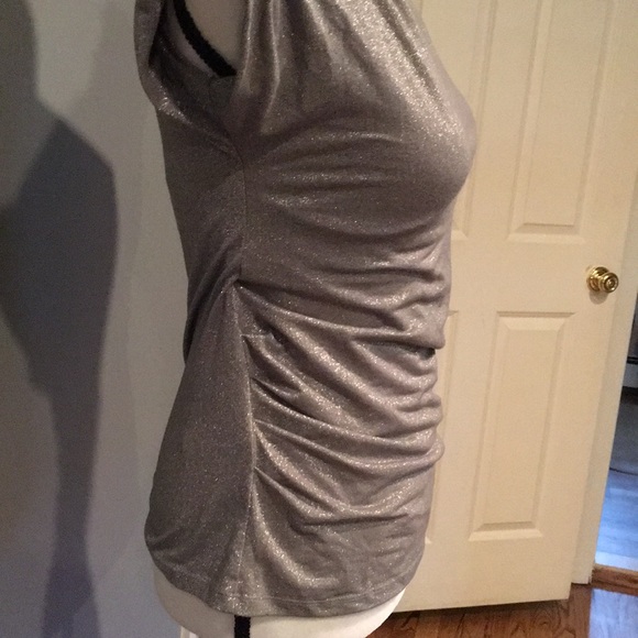 Sparkly Silver One shoulder top - Picture 3 of 3